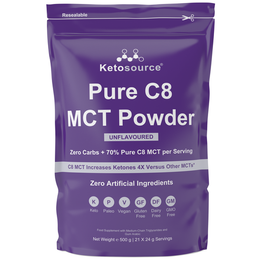 Case of 10 x Ketosource Pure C8 MCT Powder (500g Unflavoured)